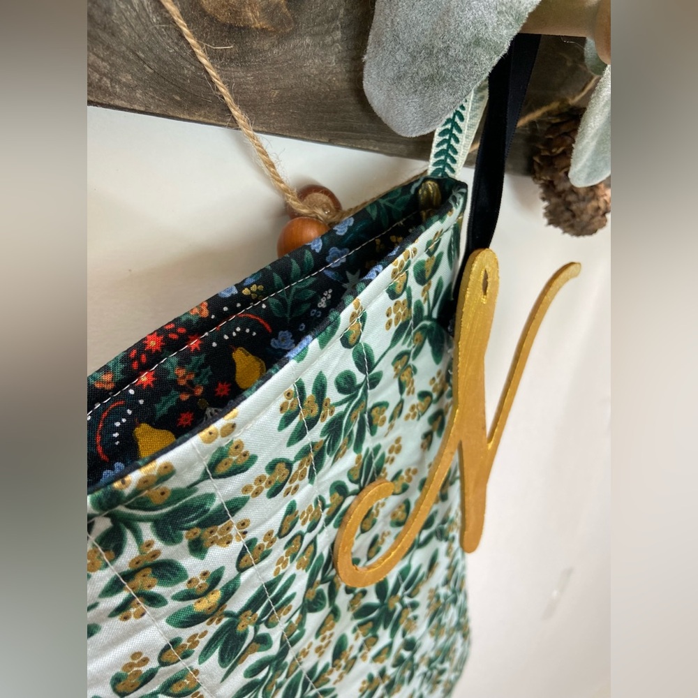 N- Handmade Rifle Paper Co. Quilted Stocking - Picture 5 of 5